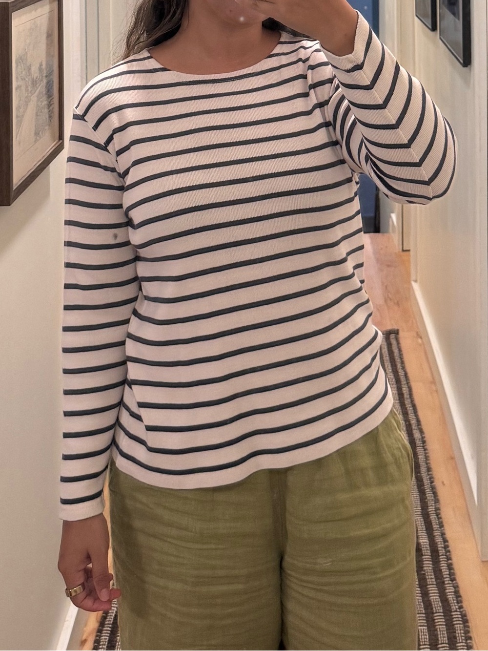 LL Bean striped cotton top